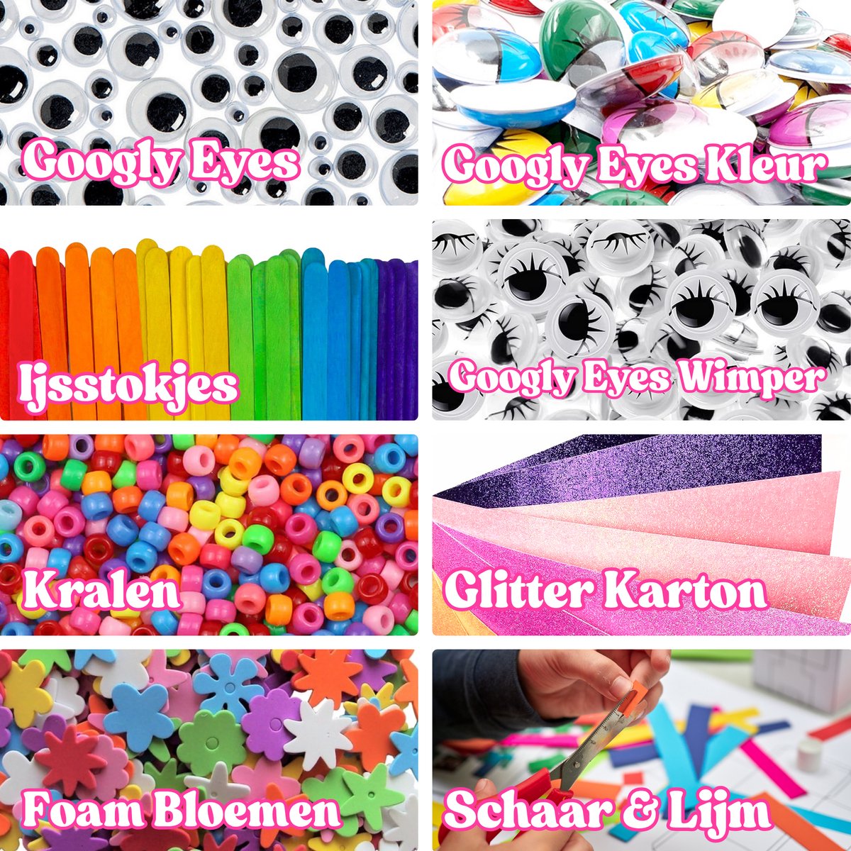 Allerion Glitter Knutseldoos Unicorn - 1043-delig Knutselpakket voor Kinderen - Creatief Speelgoed Meisjes & Jongens - Unicorn Cadeau - Met Lijm, Schaar, Stickers & Foam Vormpjes — afbeelding 6