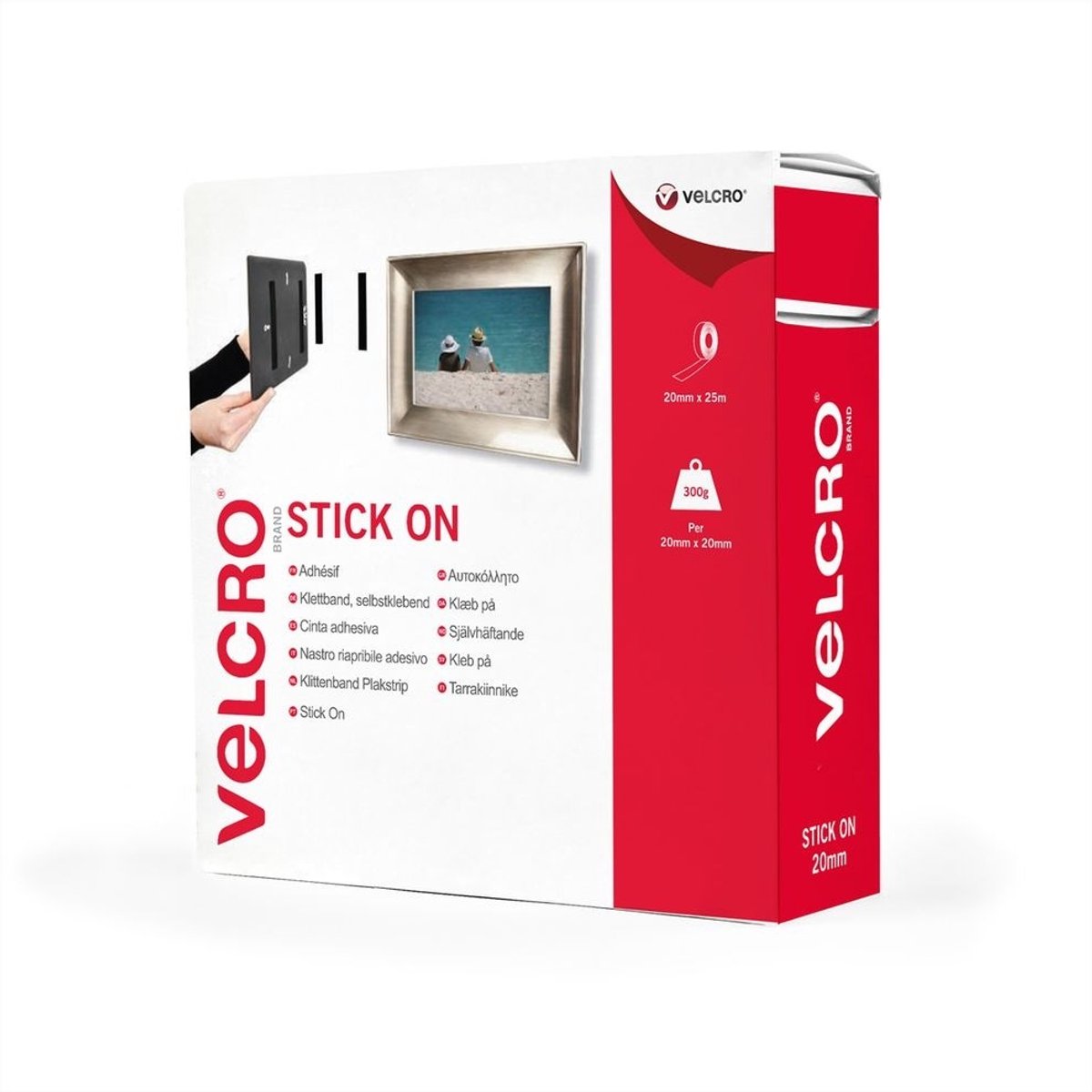 VELCRO® VEL-EC60355 Klittenband Om vast te plakken Haak- en lusdeel (l x b) 25000 mm x 20 mm Zwart 25 m