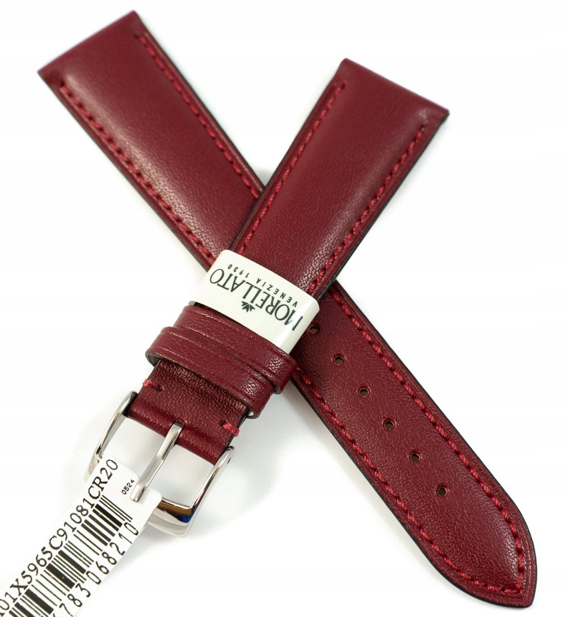 Morellato Leren Horlogeband 20mm Bordeaux - Antiallergisch Sp