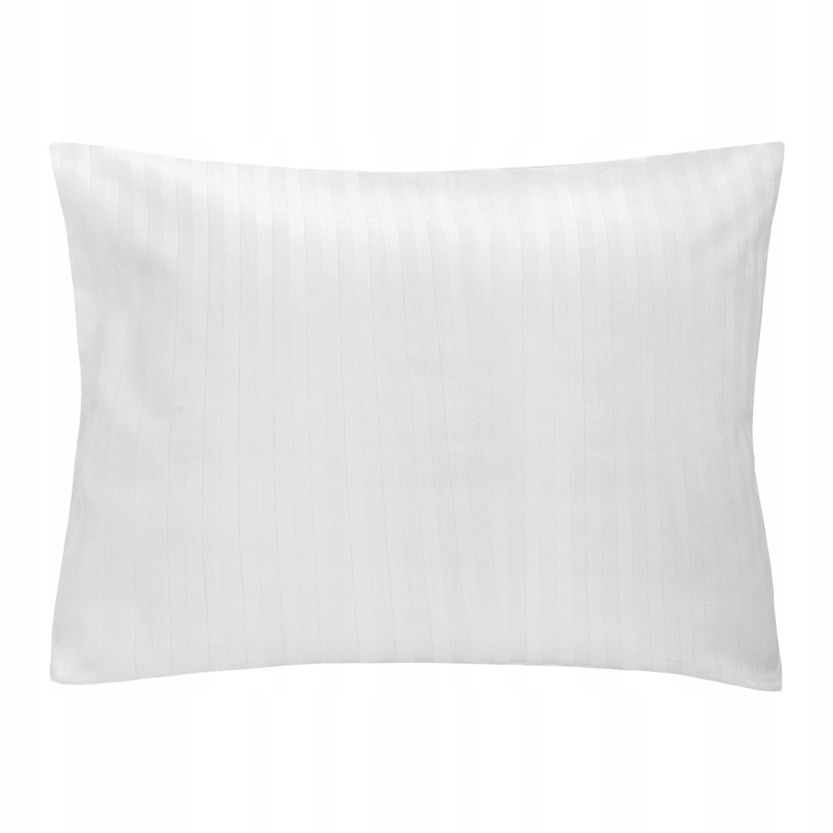 Hotel Kussensloop 70x80 Wit Damast met Hotelplooi en 1cm Streep