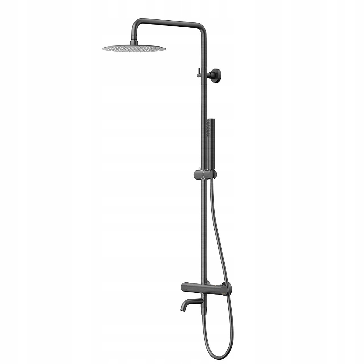 Corsan LUGO Douchekolom Gun Metal met Thermostaatkraan & Regendouche