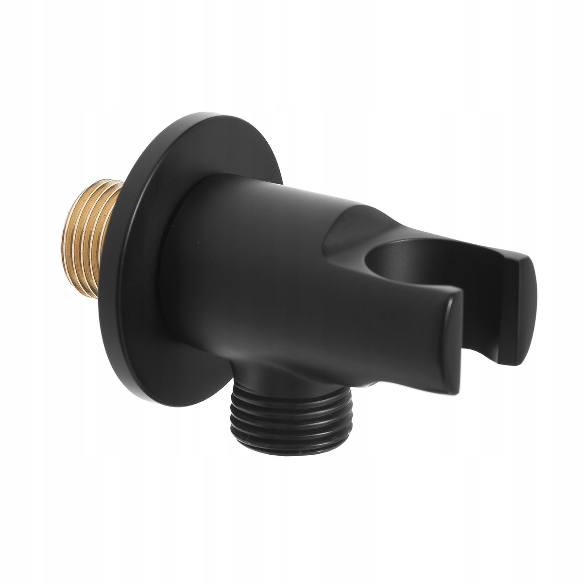 Invena SC-P1-040-P Ronde Douchehouder Hoek, Messing Zwart