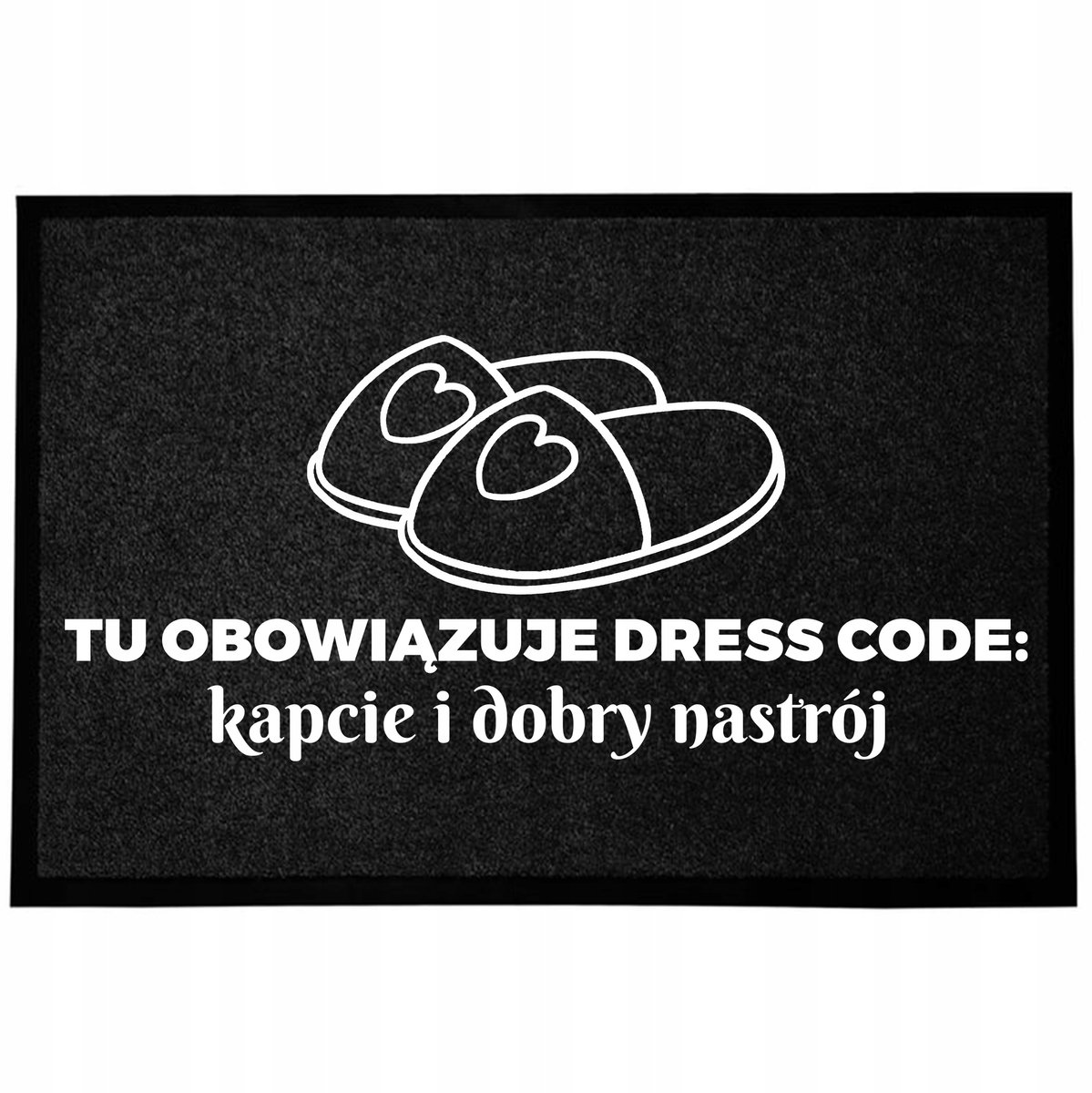 Grappige Deurmat "Kapkleding & Goede Zin" - Zwart, 40x60cm