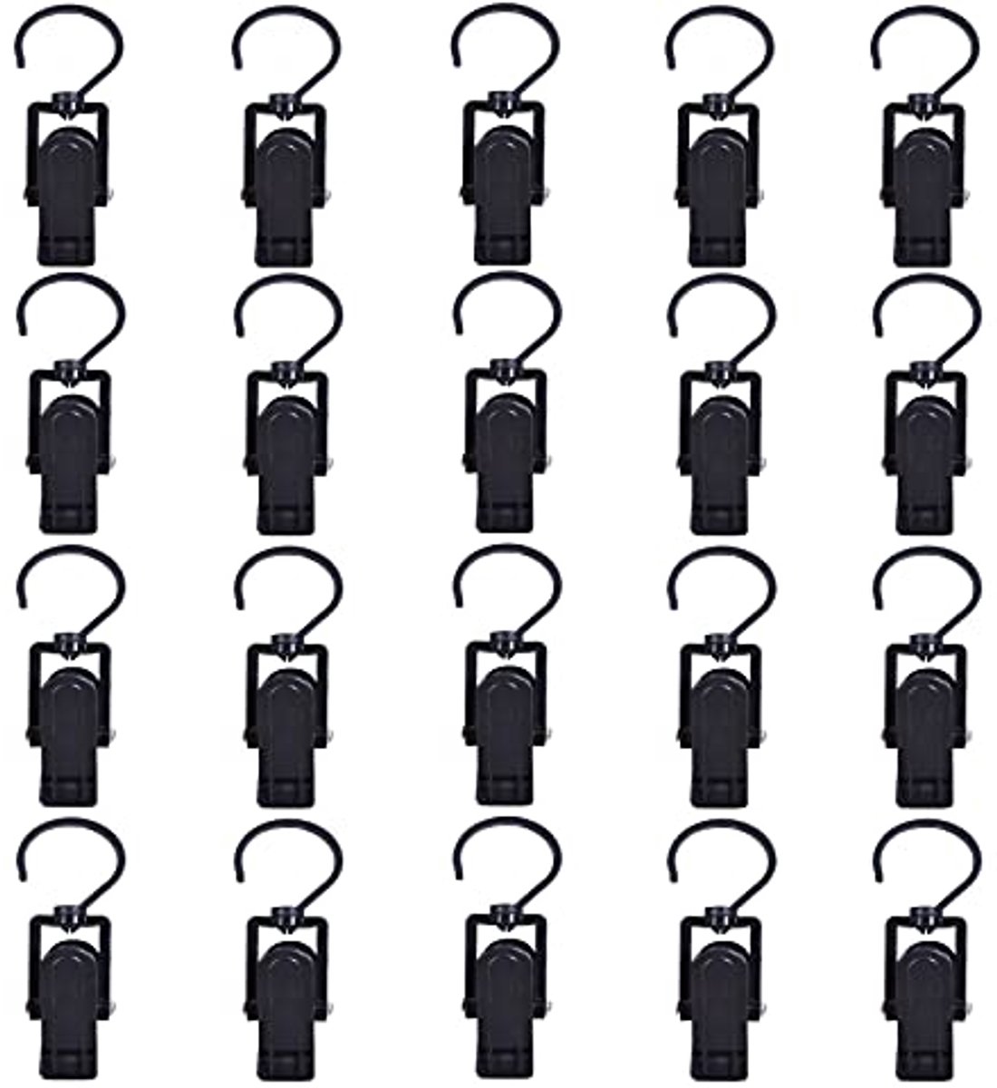 20 Stuks Draaibare Haakjes voor Gordijnen en Handdoeken - Ideaal voor Kleding, Schoenen en Handdoeken