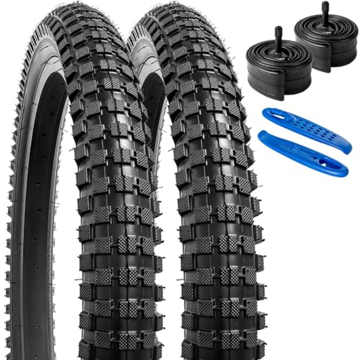 Set van 2 opvouwbare 20 inch fietsbanden 60TPI met binnenband en ventiel