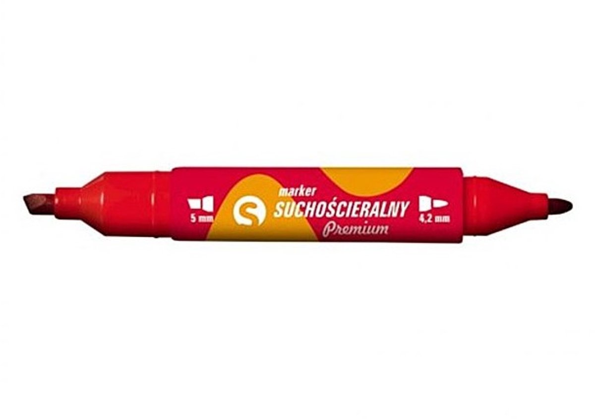 Tetis dubbelzijdige rode whiteboardmarker KM504-C2