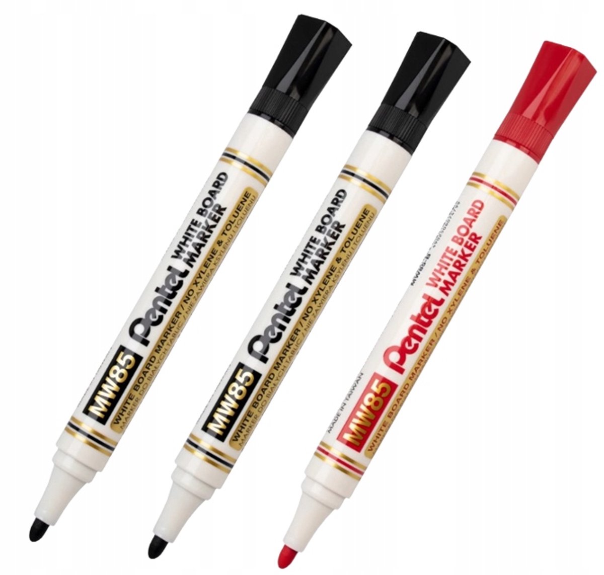 Pentel Whiteboard Markers - 3 Stuks - Zwart