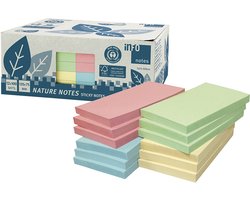 Info sticky notes - recycled - 12 x 100 vel - 125x75mm - geel, groen, roze, blauw - IN-5655-88