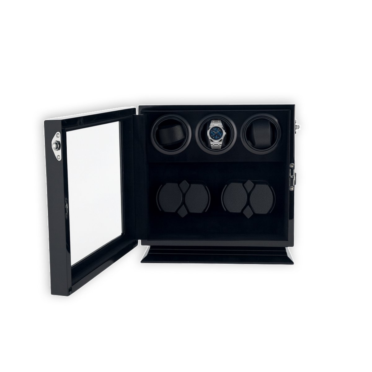 Leader Luxe Watchwinder voor 7 horloges - Met interieurverlichting - Horloge opwinder - horloge box - Zwart