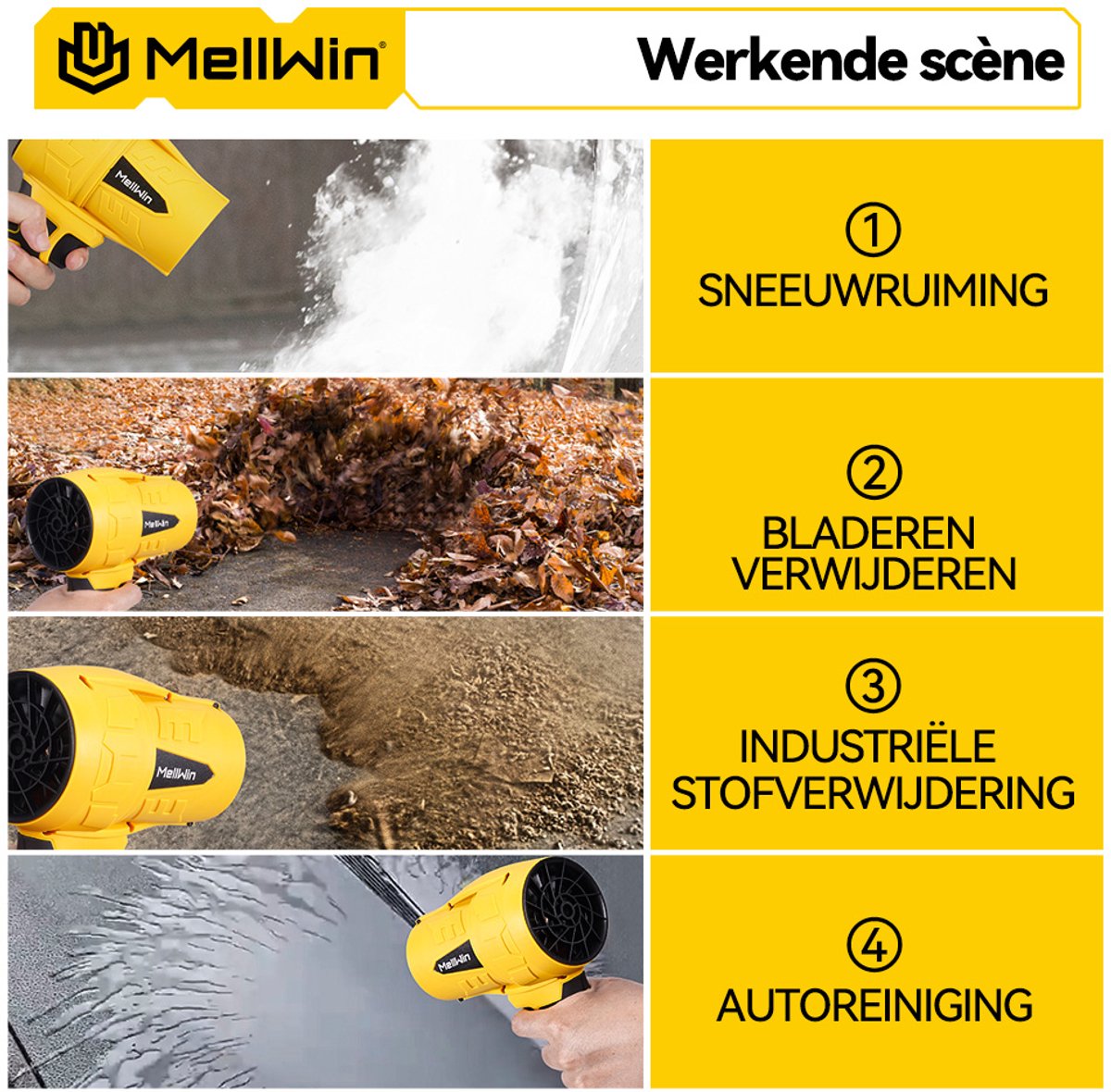 MellWin Accu Bladblazer 300m/s – 2x 4.5Ah Borstelloze Motor thumbnail 3