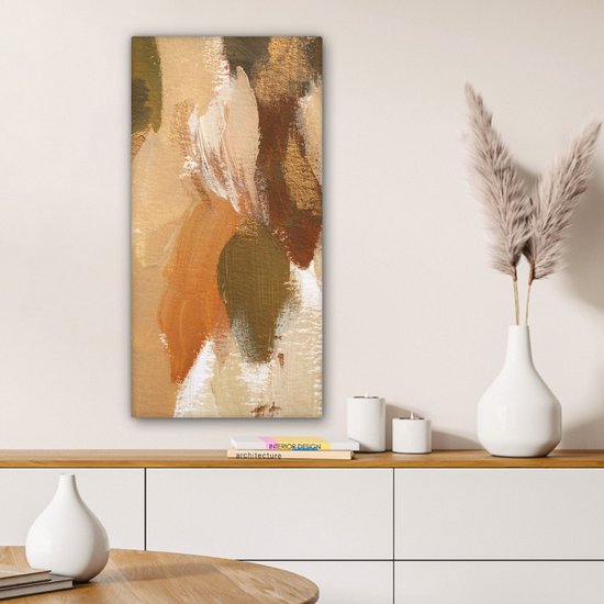 Peinture sur Toile Peinture - Oranje - Vert - 40x80 cm - Décoration murale