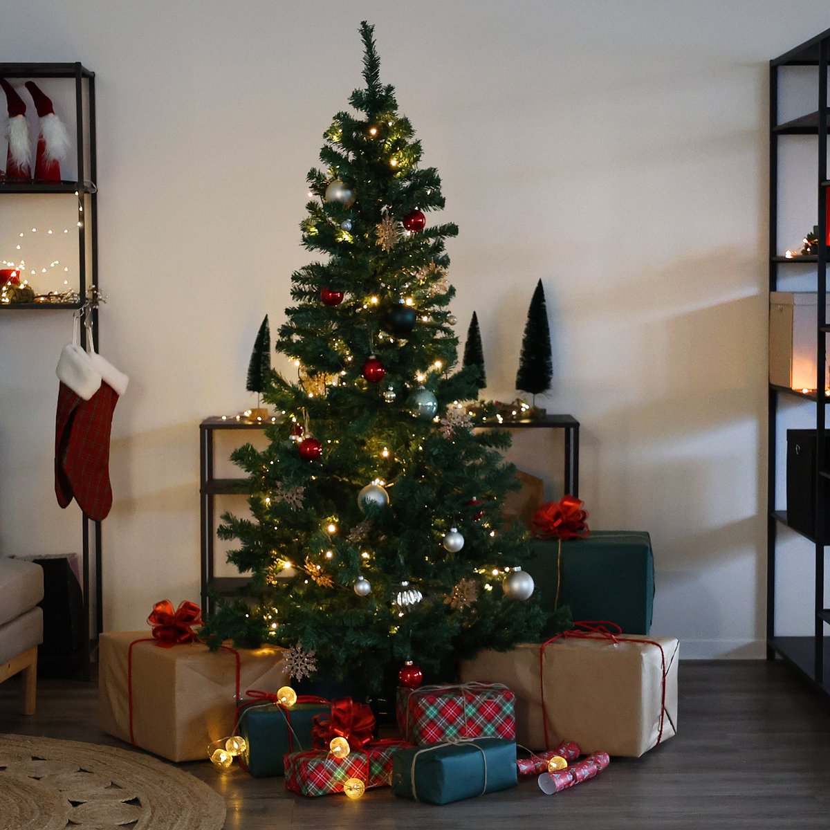 SVITA kunstkerstboom 210cm - met 1150 takpunten inclusief metalen standaard (Luvi naalden | 210cm) – foto 7