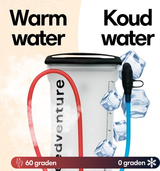 needventure® Drinkzak - Waterzak - Geschikt voor Camelbak Drinkrugzak - Drinksysteem - Camping en Hardlopen - 2 Liter - transparant blauw van NEEDVENTURE® — afbeelding 2
