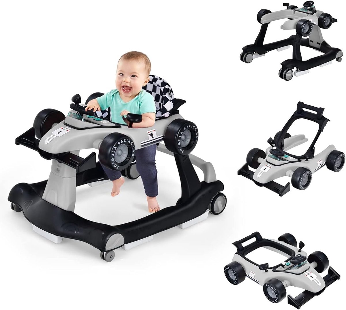 Image of 4-in-1 Loophulp voor Baby's met Instelbare Hoogte en Snelheid - Multifunctionele Babywalker met Muziek en Lichten