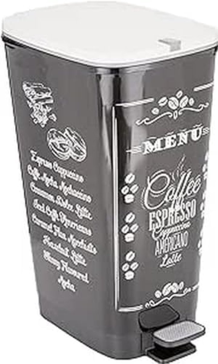 PromoHome Afvalemmer 50-60 Liter - Pedaalemmer met Geurbescherming "Menu"