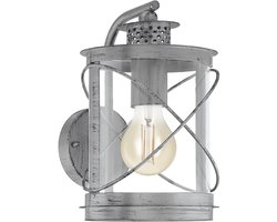EGLO Vintage Hilburn 1 - Buitenverlichting - Wandlamp - 1 Lichts - Antiek Zilver