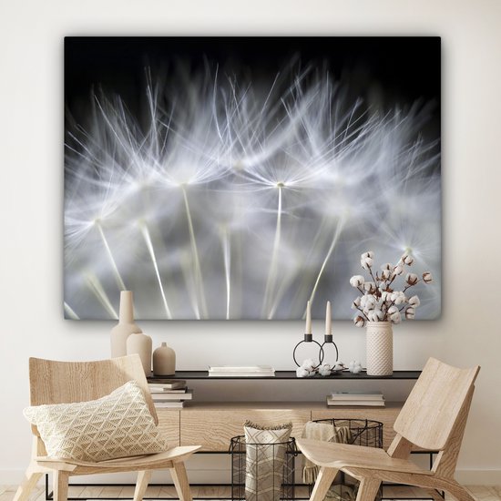Peinture sur toile - Fleurs - Plantes - Graines - Wit - Canvasdoek - 160x120 cm - Photo sur toile - Peintures sur toile