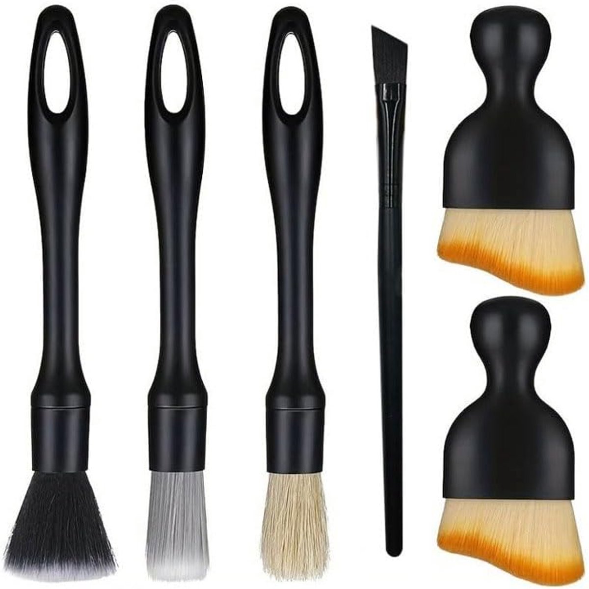 Car Detailing Borstel - 6 Delige Car Cleaning Kit - Zachte Borstels - Interieur Reinigingshulpmiddelen - Stofverwijderingsborstel voor Auto Interieur - Motor - Aluminium Velgen - Meubels