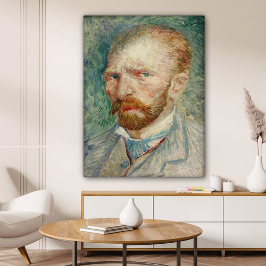 Toile Peinture Autoportrait - Vincent van Gogh - 90x120 cm - Décoration murale