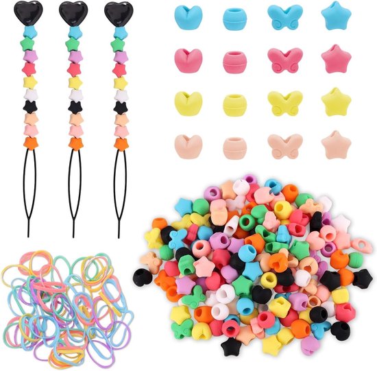 AIERSA Siliconen haarkralen voor kinderen meisjes vlechten, 50 stuks zachte kleurrijke pony kralen bulk voor kinderen meisjes vrouwen haaraccessoires voor vlechten