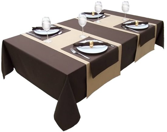 Hoogwaardig tafelkleed tafellinnen van 100% katoen collectie concept, kleur en grootte naar keuze (tafelkleed - 150x400cm, basaltgrijs