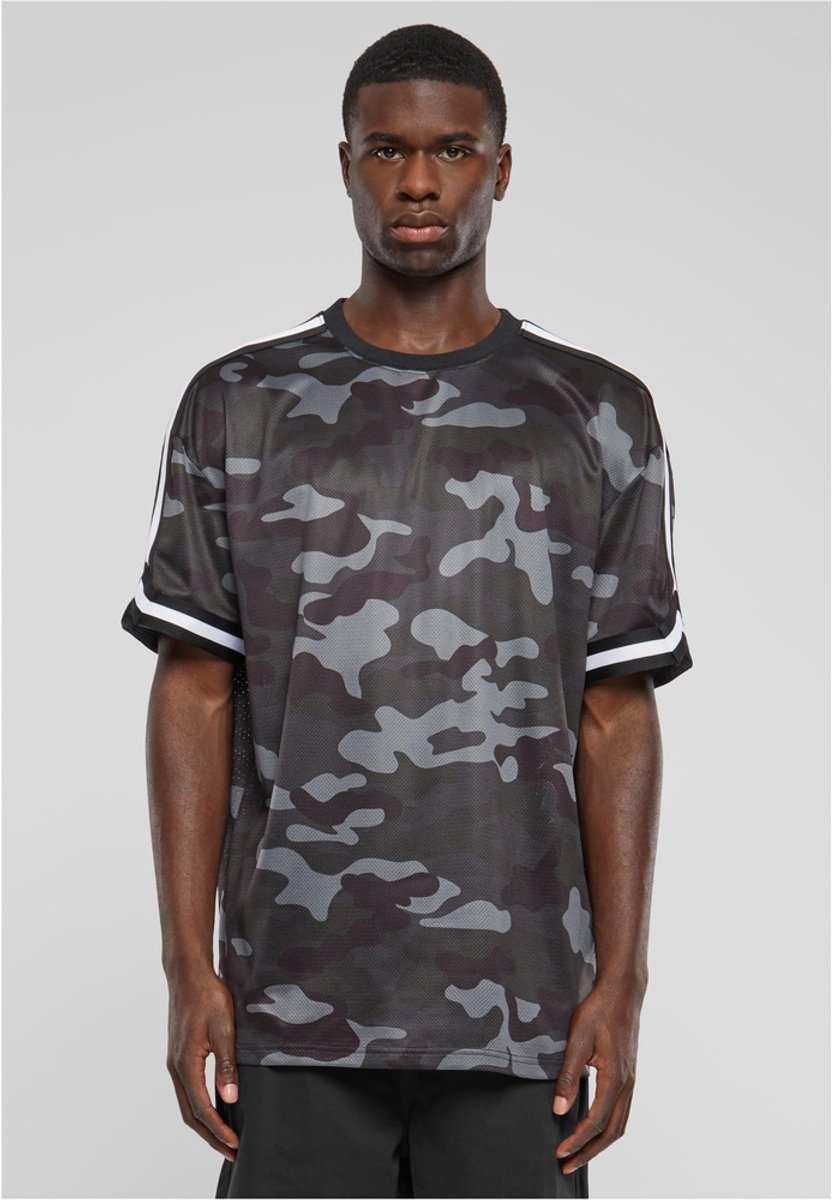 Urban Classics Oversized Mesh All Over Print Sport T-shirt Groen
