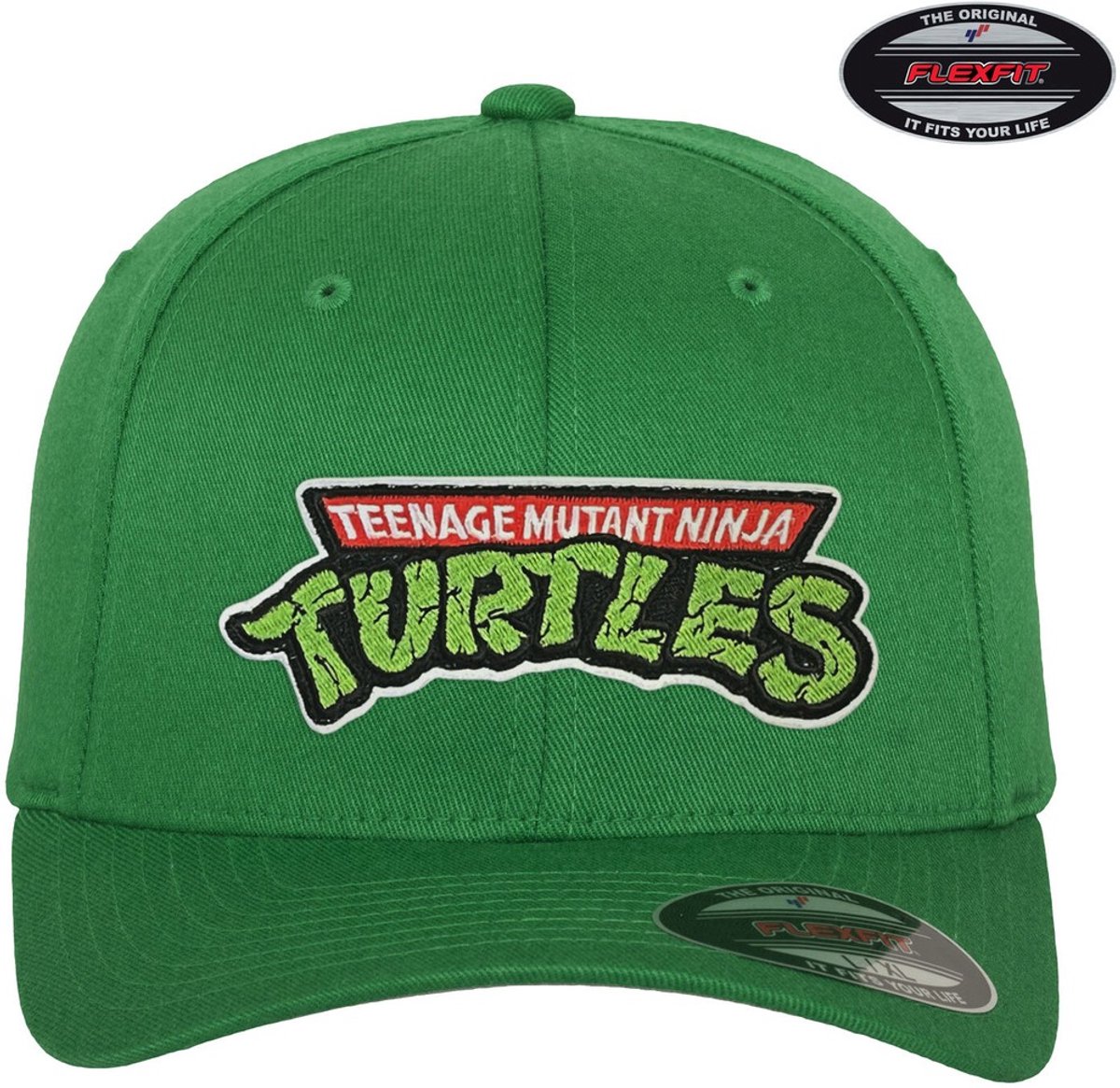 Teenage Mutant Ninja Turtles TMNT Logo Flexfit Cap Green-S/M
