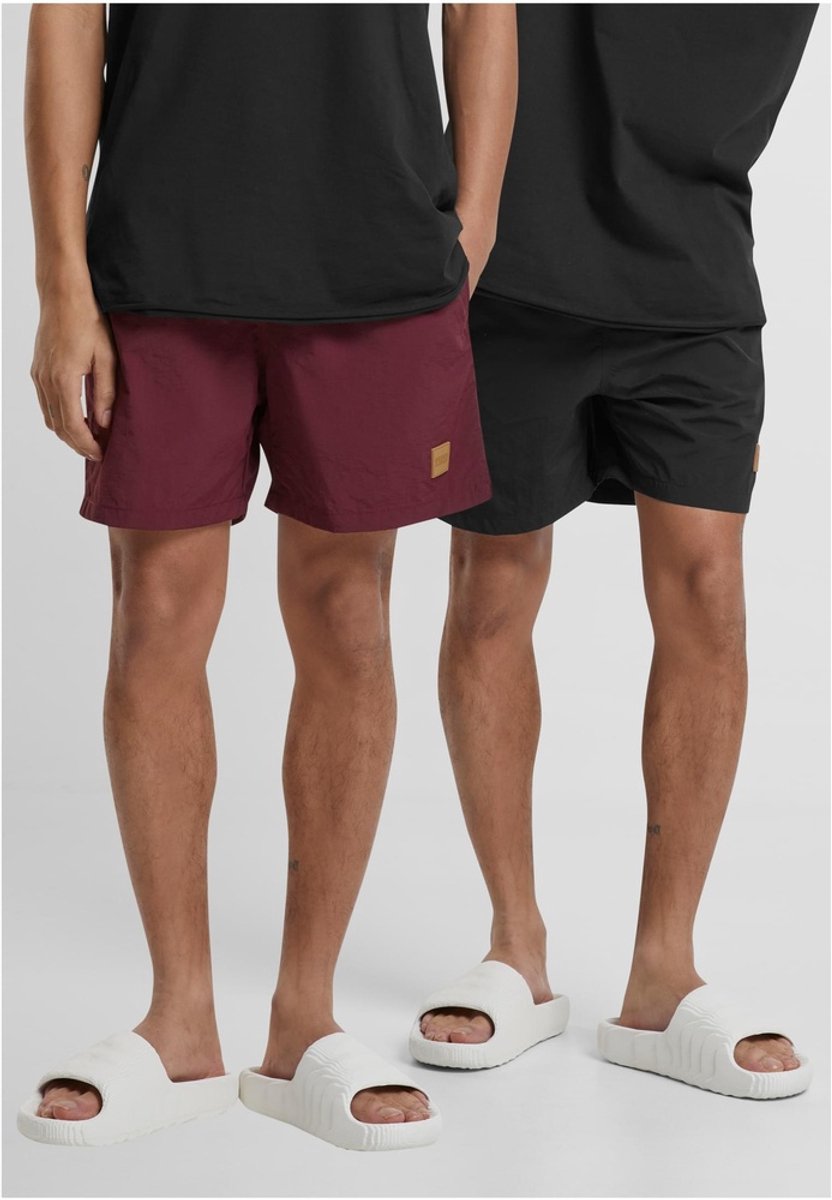 Urban Classics Block zwemshort set van 2 PP1026 Zwart