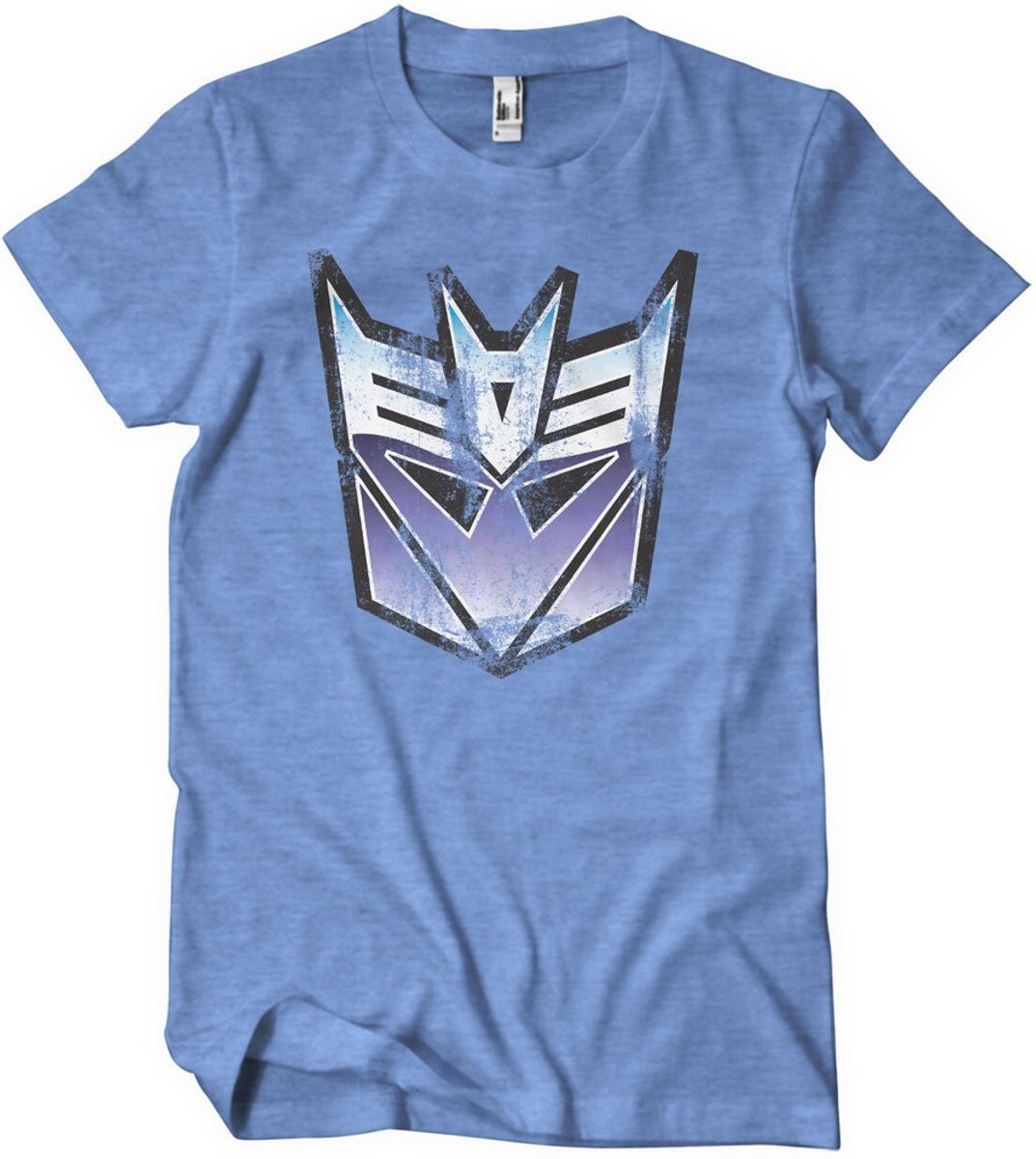 Transformers Distressed Decepticon Shield T-shirt Blauw/Heather