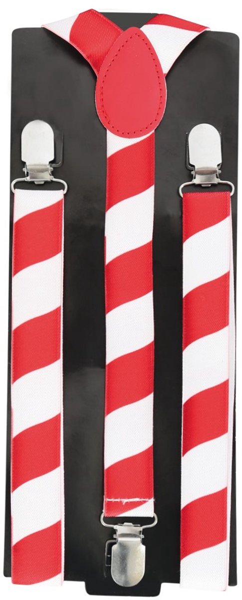 Bretels Rood/Wit - candy cane - kerst - carnaval