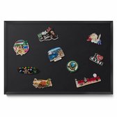 Tulup Magneetbord met Zwarte Frame - Zwart Magneetbord in Effen Kleuren - 60 cm x 40 cm - Zwarte kleur - Magnetisch Bord Kindvriendelijk - Memobord Magnetisch - Magnetisch Bord Rechthoekig