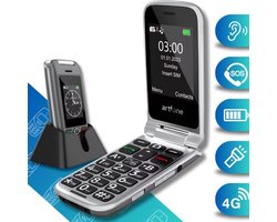 Senioren Telefoon met Extra Batterij - Simlock vrij - Klap GSM - Dubbel Klapbaar scherm