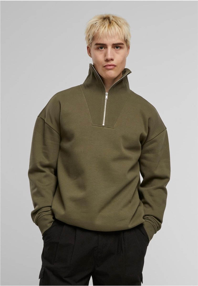 Urban Classics Cut&Sew Troyer Sweater/trui 3XL Olijfgroen
