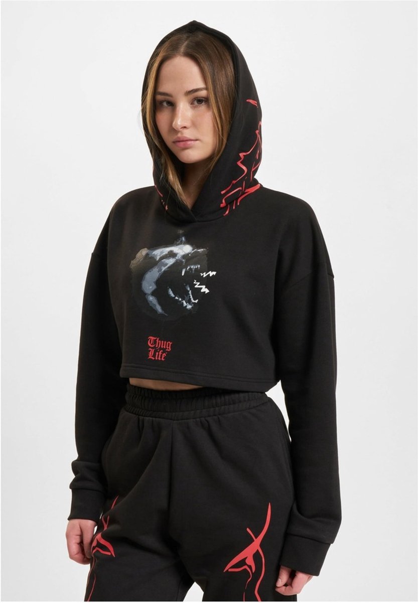 Thug Life - Dusky Crop Hoodie - S - Zwart