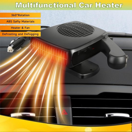 Mupkvy Autoverwarming, 12 V, 200 W, 360 graden draaibaar