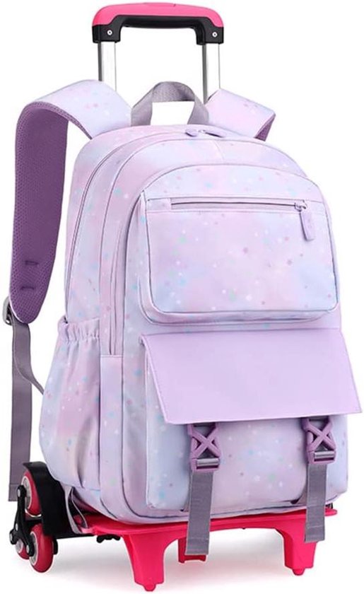 Trolley Schooltas Rollende Rugzak voor Unisex Gradiënt