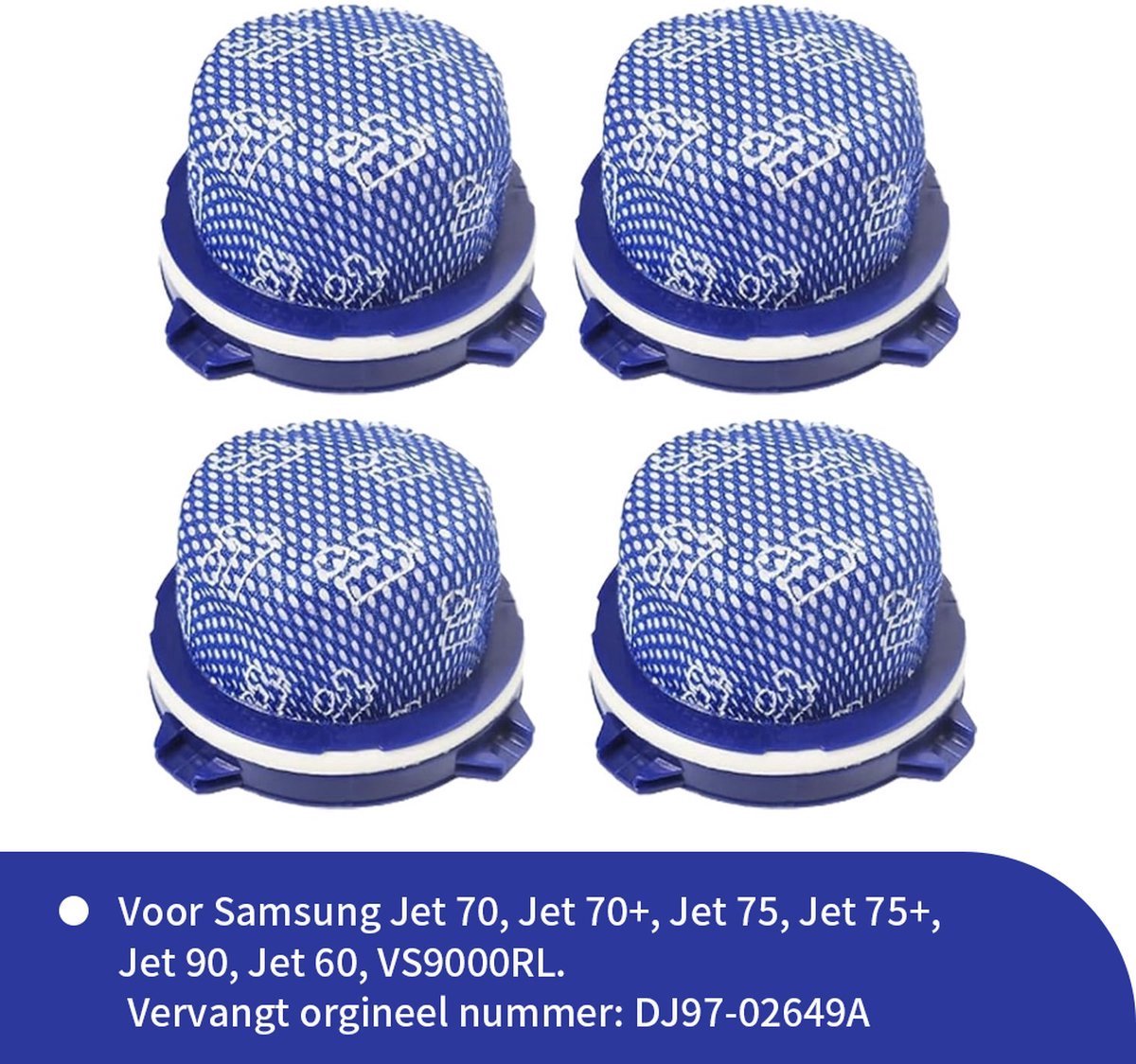 Replacements® Filters geschikt voor Samsung Jet 60 - 75 en 90 series - 4 stuks