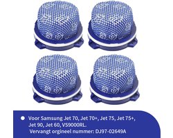 Replacements® Filters geschikt voor Samsung Jet 60 - 75 en 90 series - 4 stuks