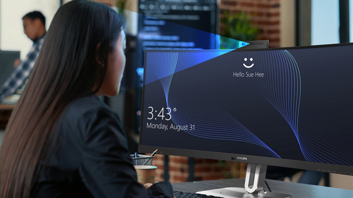 Philips 49-inch Ultrawide Curved Monitor 5120x1440 Dual QHD HDR400 USB-C 100W RJ45 Webcam KVM - Afbeelding 5