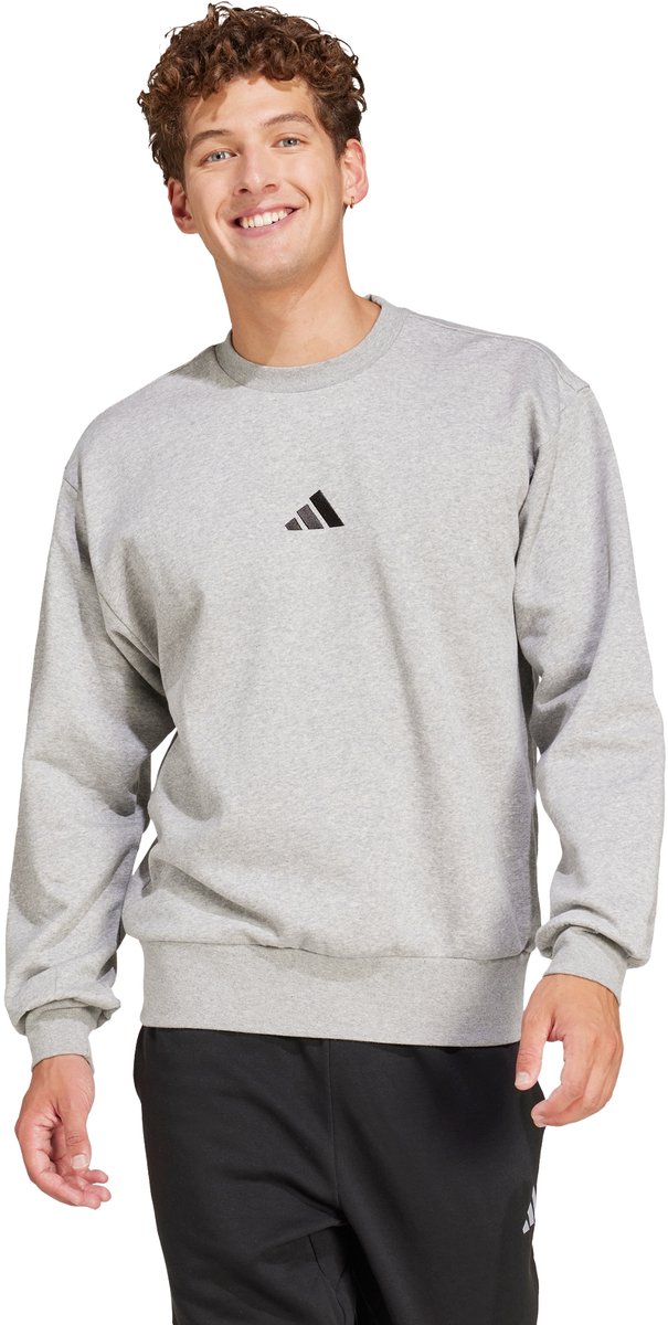 Adidas Sportswear Essentials Feelcozy Fleece Sweatshirt Heren Grijs