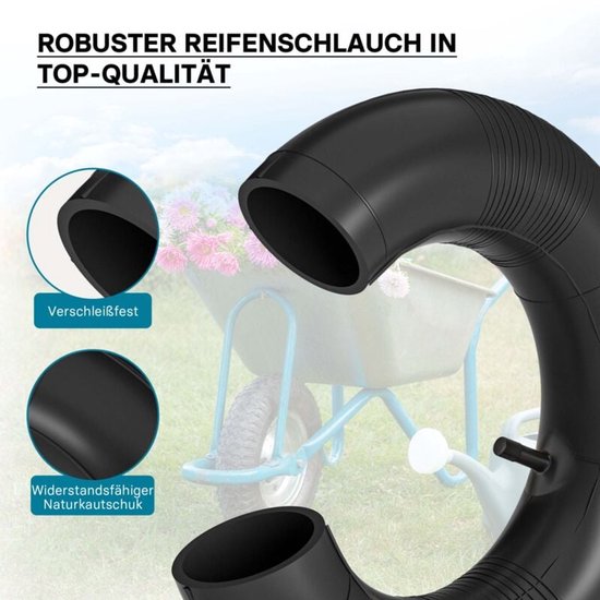 Binnenband 3.50-8 voor kleine band - 200 mm / 365 mm - TR13 recht ventiel - max. draagvermogen 130 kg - voor kruiwagen trolley handkar scooter — afbeelding 5
