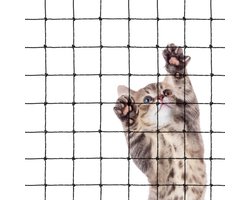 Kattennet - 8*3 m - Katten Balkonnet - Kattenbeschermnet - Katten Gaas - anti-valnet voor katten - veiligheidsnet tegen vallen - balkon hekwerk van gaas - hondenhekwerk - anti-valnet voor huisdieren - veiligheidsnet - met accessoires - zwart