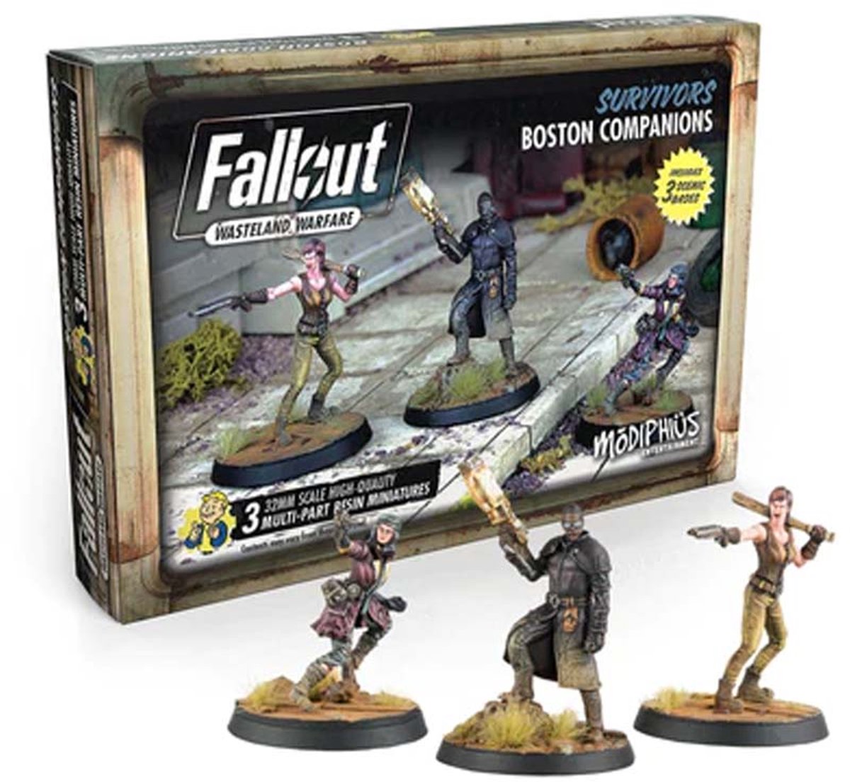 Fallout: Wasteland Warfare – Survivors: Boston Companions - Uitbreiding - Miniaturen Ongeschilderd - Modiphius Entertainment - Ongeschilderd