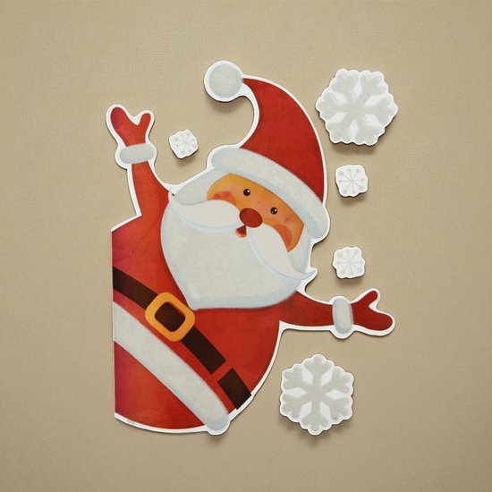 Raamdecoratie Kerstman - Feestelijke kerststicker voor ramen