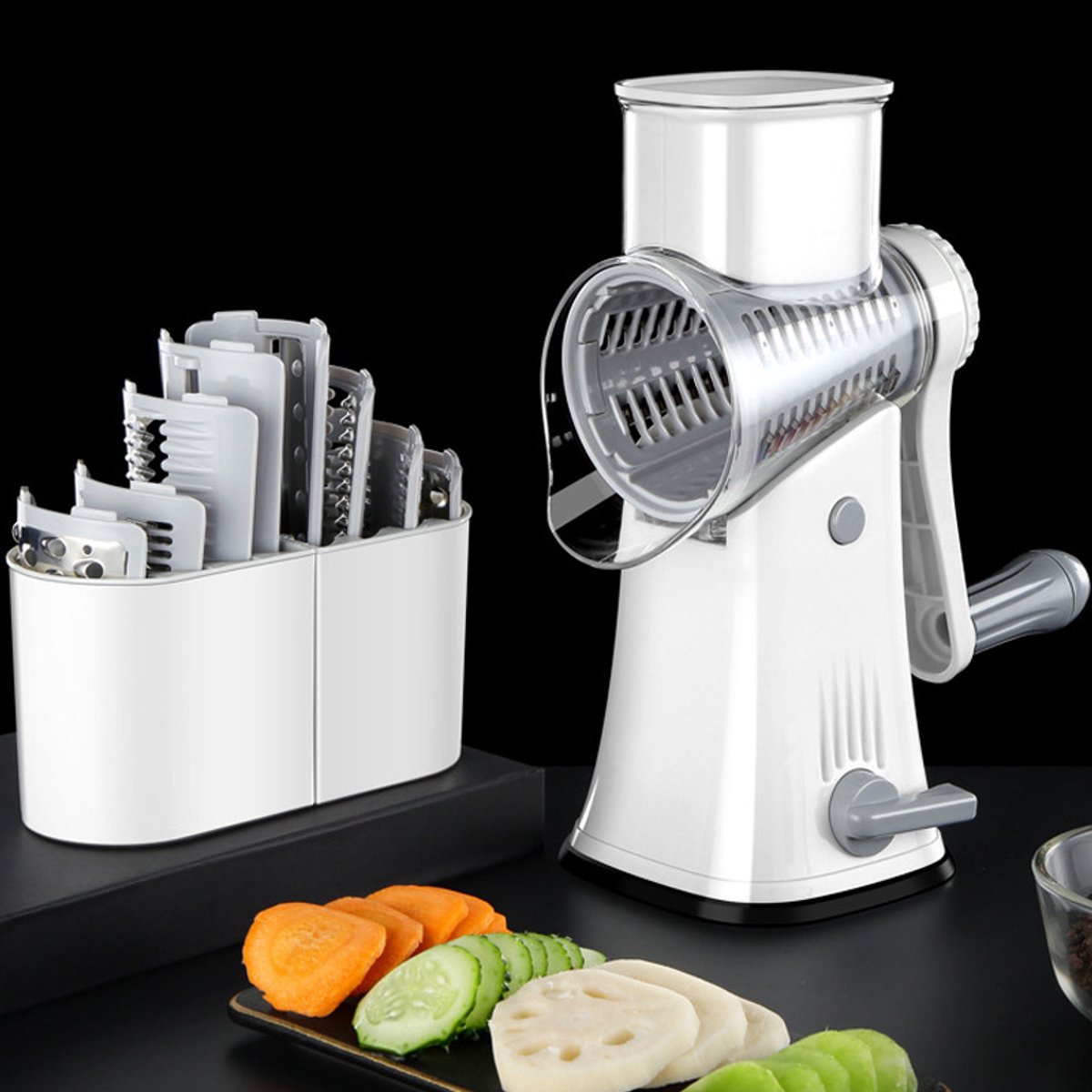 Multifunctionele kaasrasp, eenvoudig te gebruiken en schoon te maken, wit