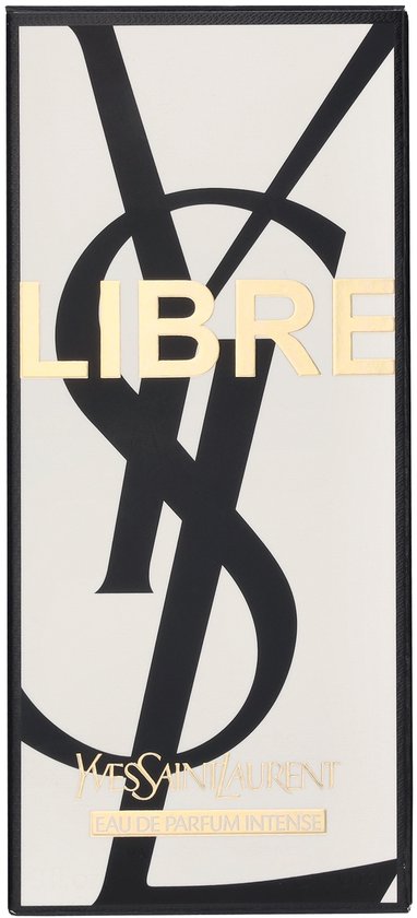 Verpakking van Yves Saint Laurent Libre Intense Eau de Parfum met zwart YSL-logo en gouden tekst.