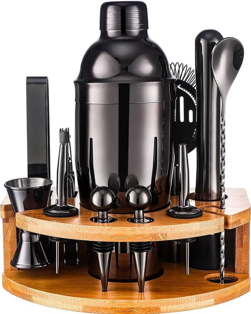 WNHB® Cocktail Shaker Set 12-delig met Standaard - 750ML Professionele Cocktailset voor Thuis en Feest