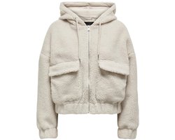 Only Vest Onltanja Teddy Hood Jacket Otw Noos 15335779 Pumice Stone Dames Maat - XL