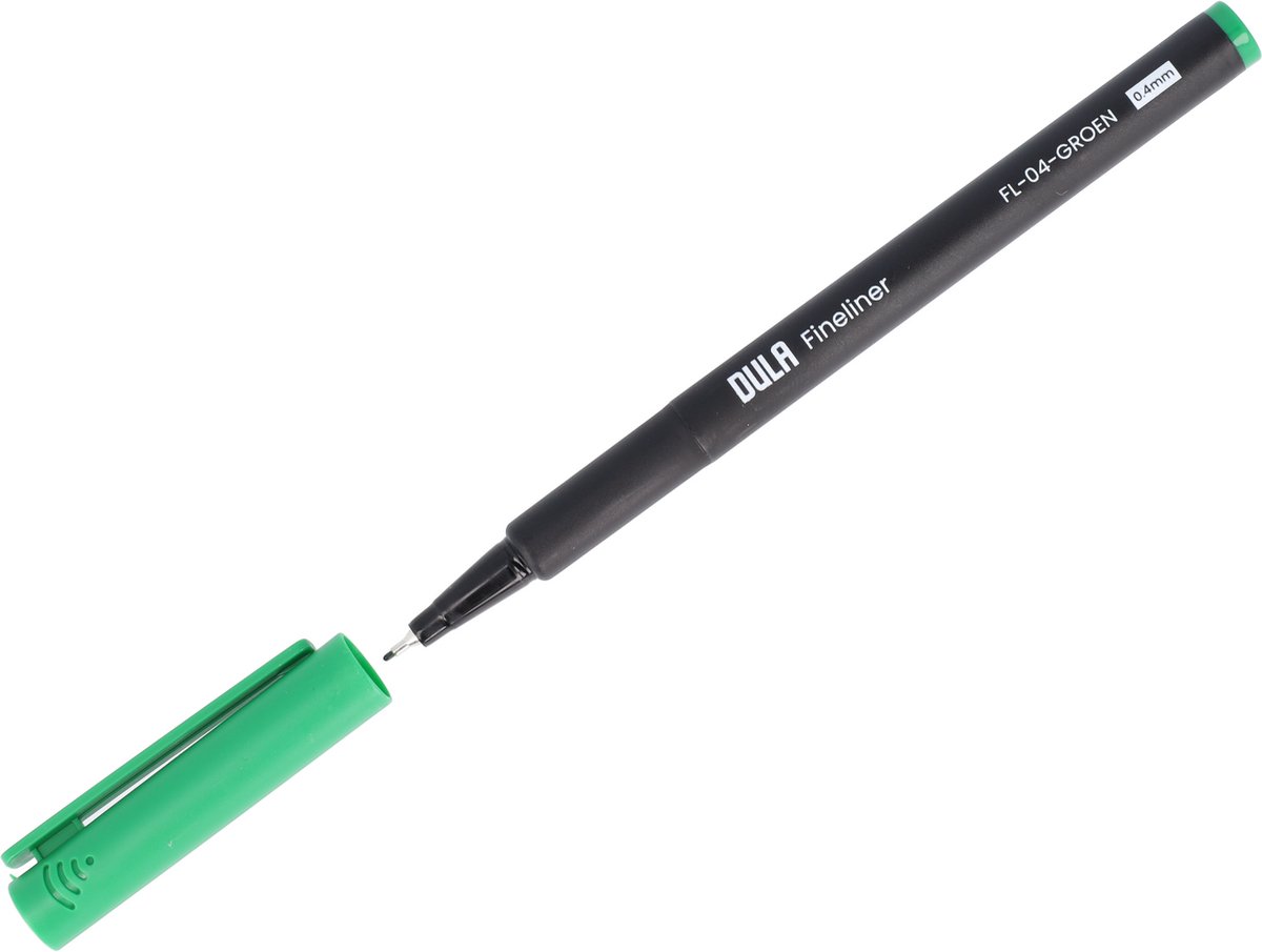 Fineliners groen 0.4mm - Fineliner set - Groene pen - Tekenen & kleuren - 4 stuks groene fineliners - DULA — afbeelding 2
