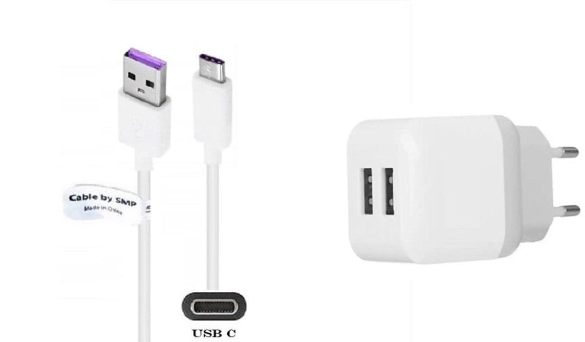 OneOne 2.1A lader met 2 poorten + 2,0m standaard USB C kabel. Oplader adapter past op TomTom GO Expert Plus, GO Superior, GO Exclusive, GO Expert 7 Plus, GO Navigator, GO Superior, Go Classic, Go Camper Max / PP, Go Professional 2e Gen.